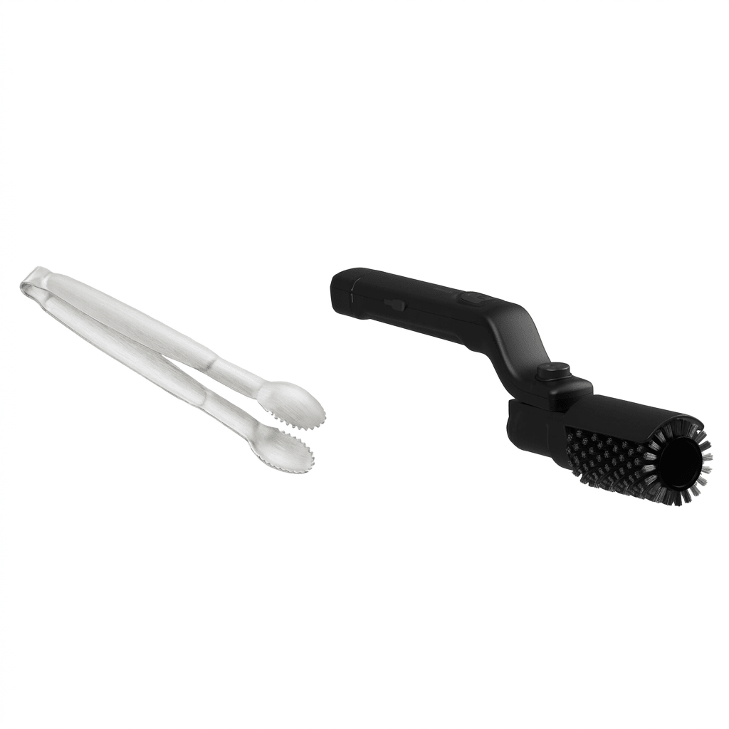 Electric BBQ Grill Brush designed for efficient grease removal, featuring a handheld powered cleaning tool ideal for barbecue grates. 0